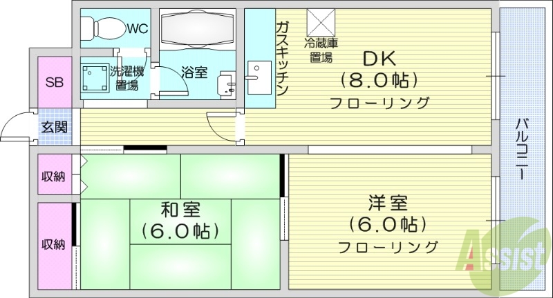 フレクション麻生の間取り