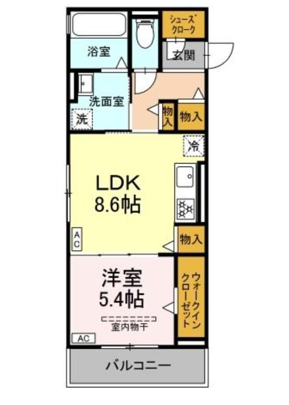 名古屋市瑞穂区中根町のアパートの間取り