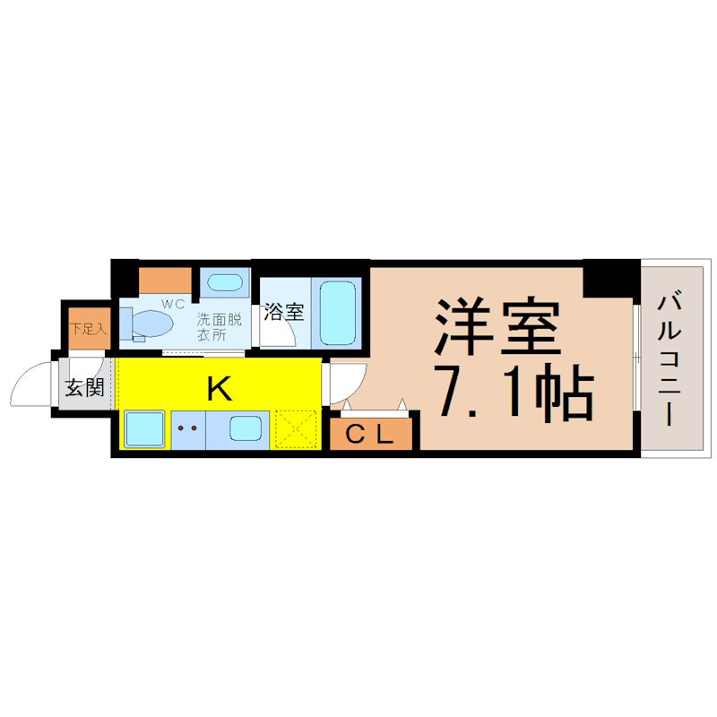 【名古屋市中村区名駅南のマンションの間取り】