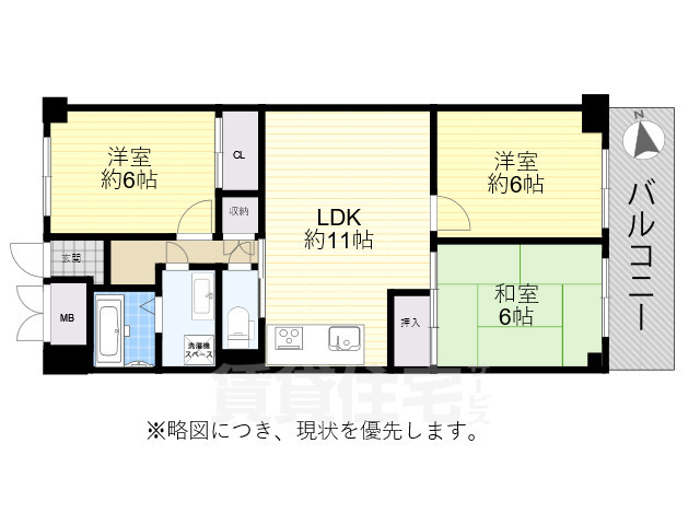 大阪市城東区関目のマンションの間取り