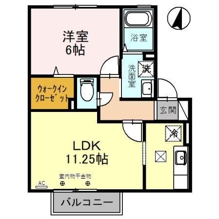 金沢市福増町のアパートの間取り