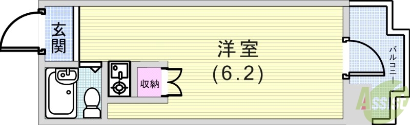 神戸市中央区琴ノ緒町のマンションの間取り