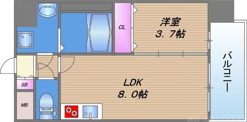 大阪市西区立売堀のマンションの間取り