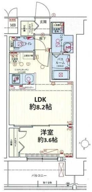 大阪市東成区大今里南のマンションの間取り