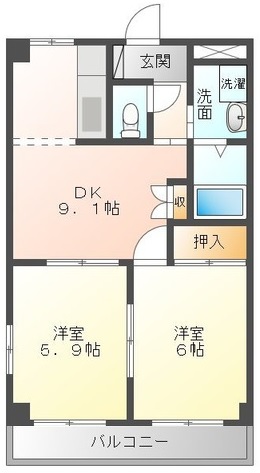 【南足柄市沼田のアパートの間取り】