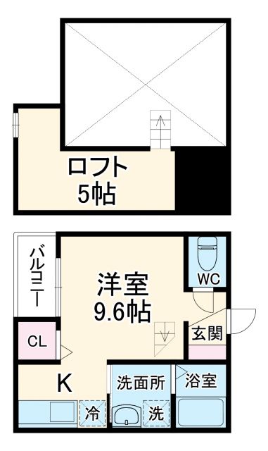 春日井市西本町のアパートの間取り