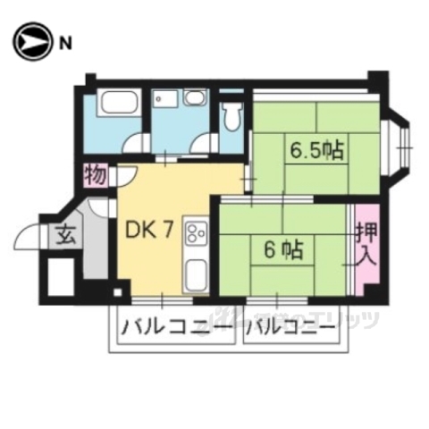 京都市上京区多門町のマンションの間取り