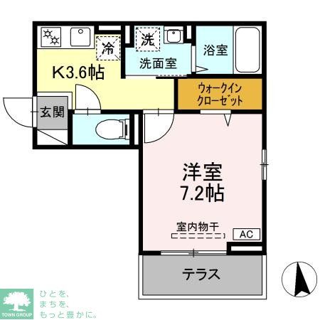 調布市西つつじケ丘のアパートの間取り