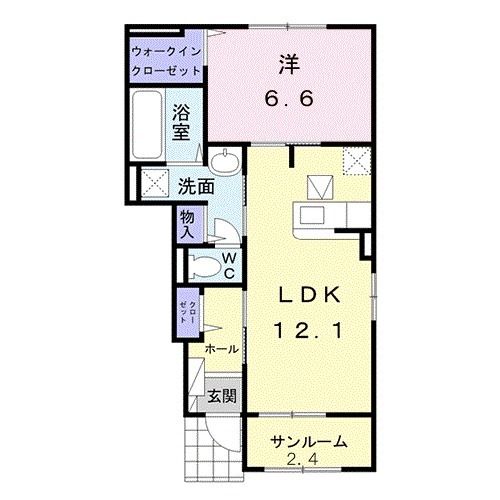 【久留米市梅満町のアパートの間取り】