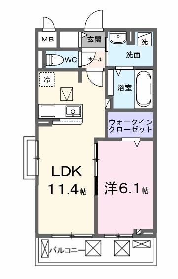 大津市一里山のアパートの間取り