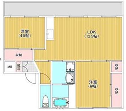 ハッピーエステート大財北　１号棟の間取り