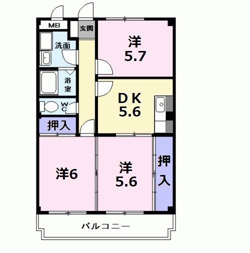 春日井市追進町のマンションの間取り