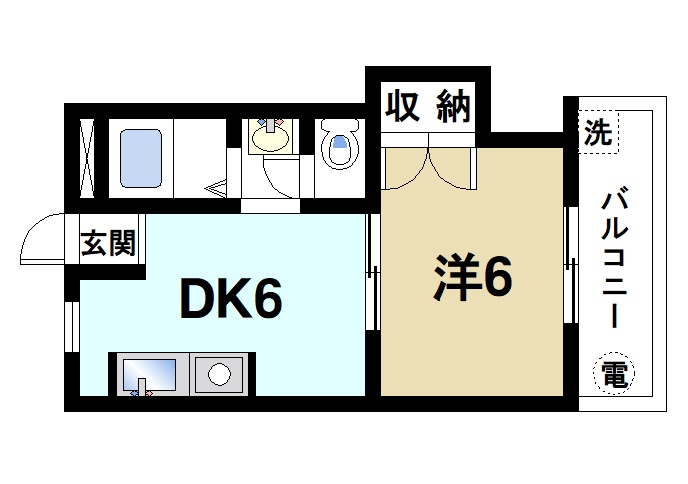 奈良市北之庄町のマンションの間取り