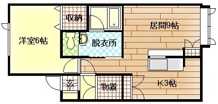 旭川市神楽五条のアパートの間取り