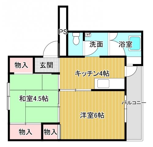 ビレッジハウス矢本1号棟の間取り