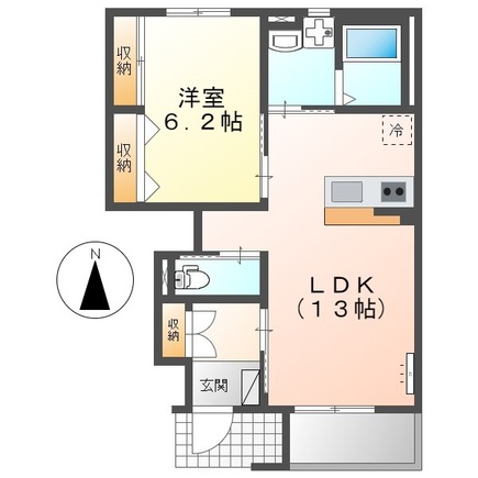 高知市大津のアパートの間取り