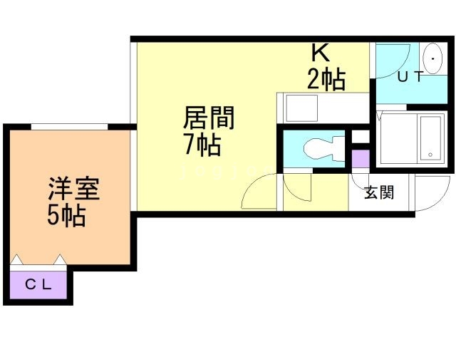 札幌市北区篠路一条のアパートの間取り