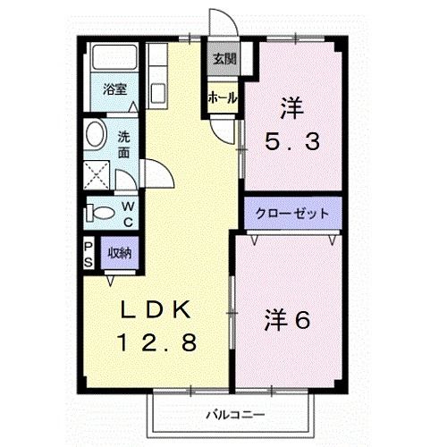 和歌山市有家のアパートの間取り