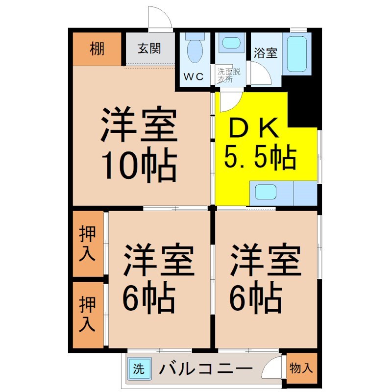 名古屋市千種区桜が丘のマンションの間取り