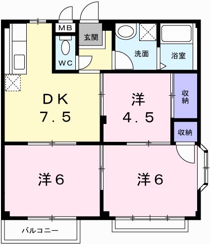 姫路市勝原区下太田のアパートの間取り