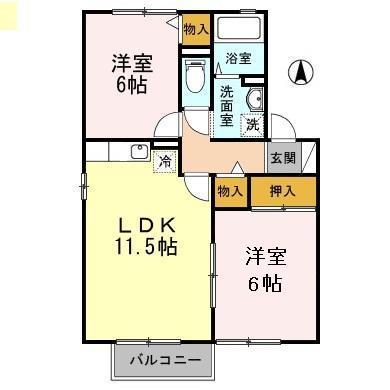 ブロッサム　Ｂの間取り