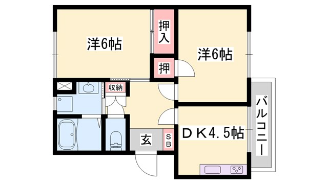 ハイツシャムロックの間取り