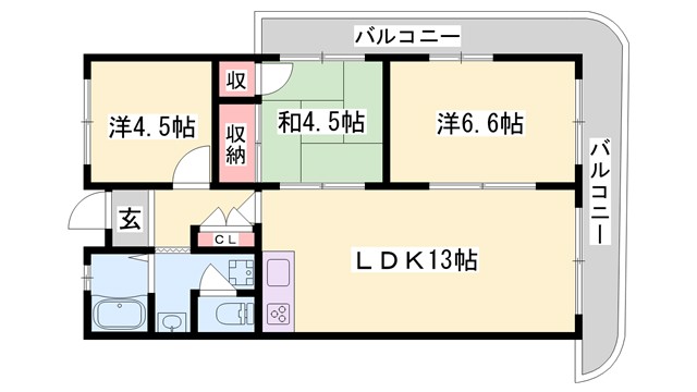 レナジア姫路ＷＥＳＴの間取り