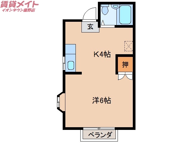 いなべ市大安町石榑東のアパートの間取り