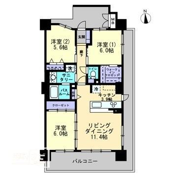 アルファステイツライオン館の間取り