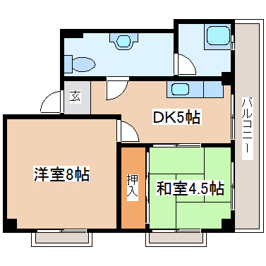 神戸市中央区北野町のマンションの間取り