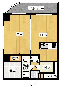 福岡市中央区舞鶴のマンションの間取り