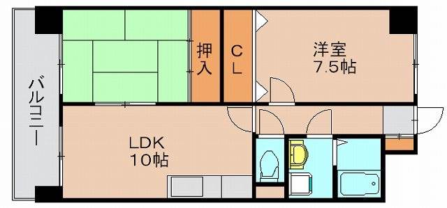 【福岡市東区土井のマンションの間取り】