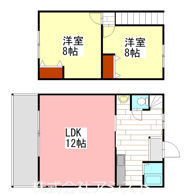 田川郡糸田町のアパートの間取り