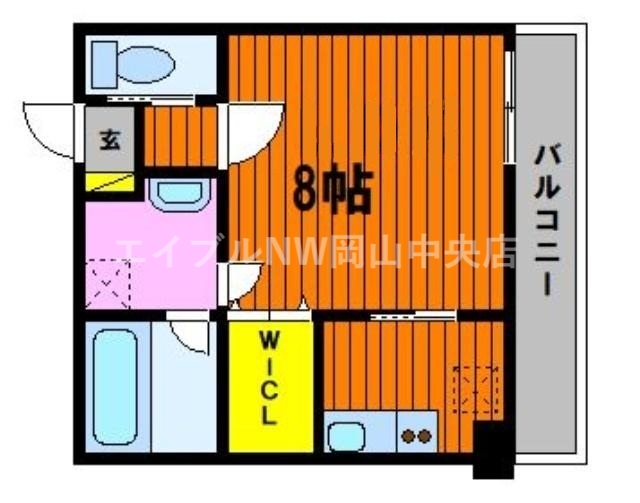 岡山市北区下石井のマンションの間取り