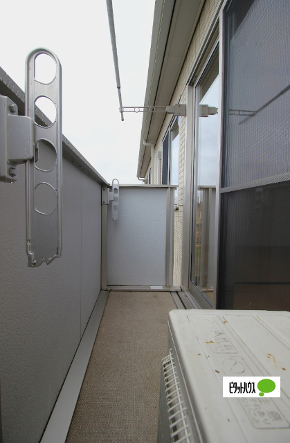 バルコニー　２０２号室になります