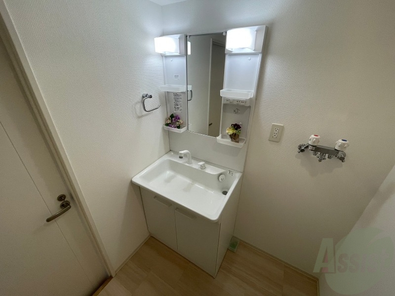 洗面設備　シャンプードレッサー。身支度はここでばっちりですね。