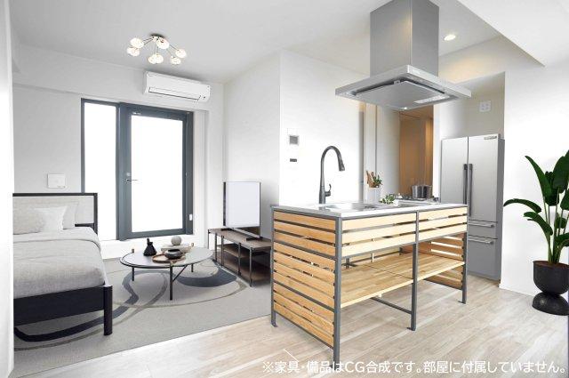 居室・リビング　※家具・備品はCG合成です。部屋に付属していません。