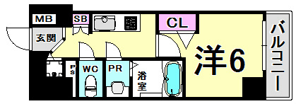 プレサンス三宮エレガンシアの間取り写真