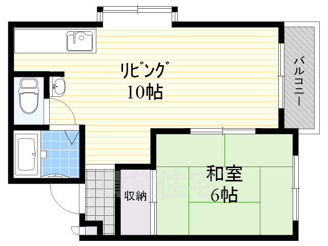 阪急京都線 上新庄駅 徒歩15分 3階建 築39年の間取り写真