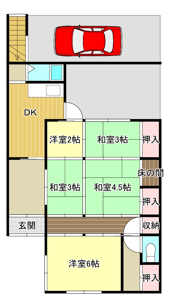 岬町多奈川平屋戸建の間取り写真