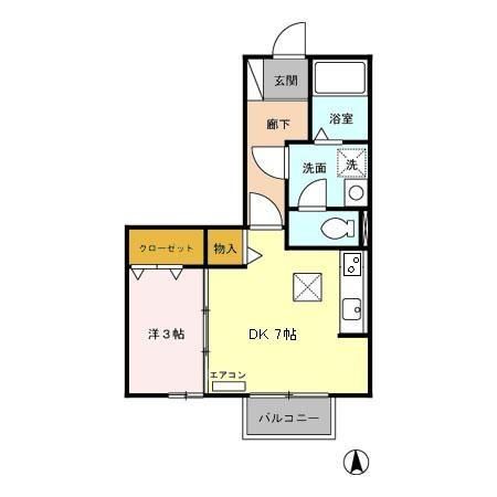 名鉄常滑線 榎戸駅 徒歩7分 2階建 築23年の間取り写真