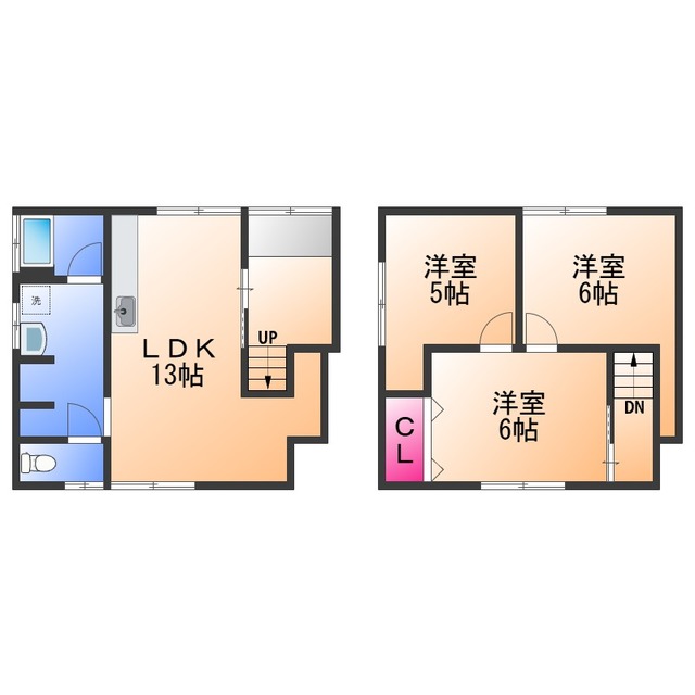 泉大津市千原町戸建の間取り写真