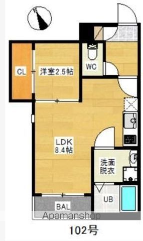 ＪＲ鹿児島本線 竹下駅 徒歩9分 2階建 築7年の間取り写真