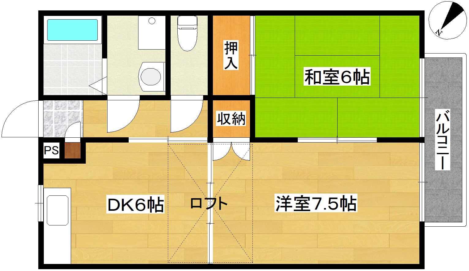 メゾンおーとりの間取り