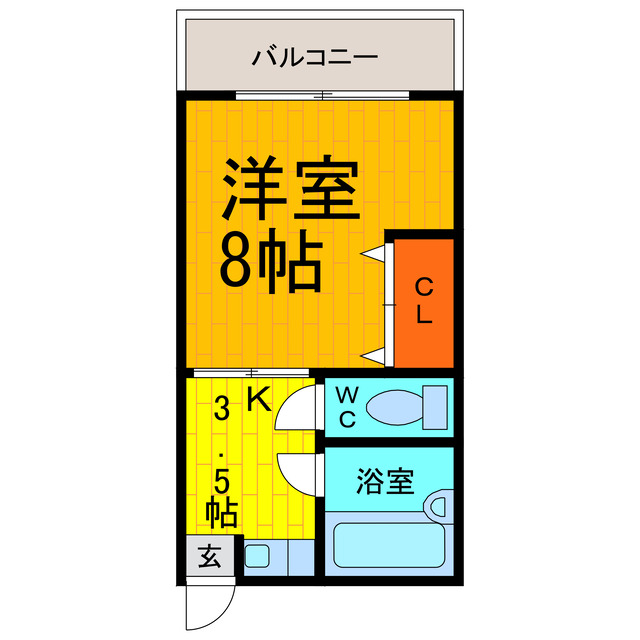 鳴門市撫養町立岩のアパートの間取り