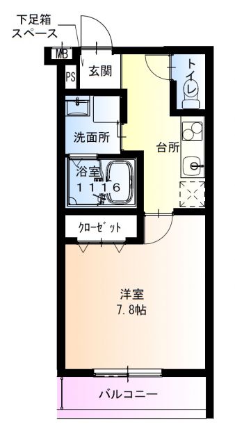 フジパレスだいどう豊里II番館の間取り