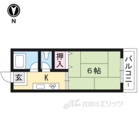 大津市赤尾町のアパートの間取り