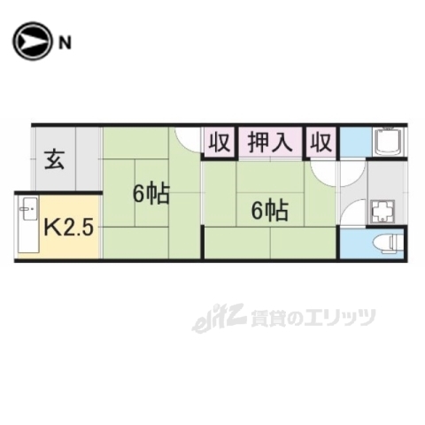 葛城市八川のアパートの間取り