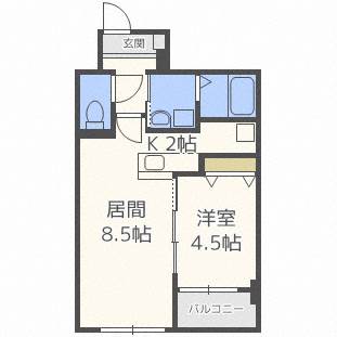 札幌市北区北三十一条西のマンションの間取り