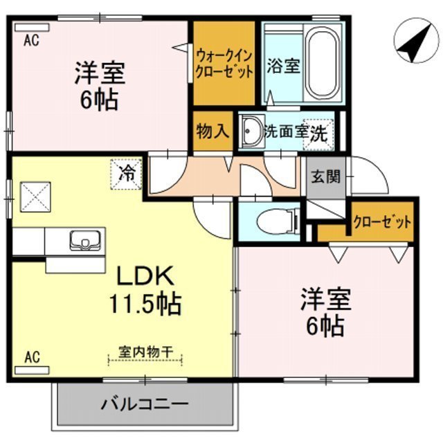 リビングタウン皆生Ｂ棟の間取り